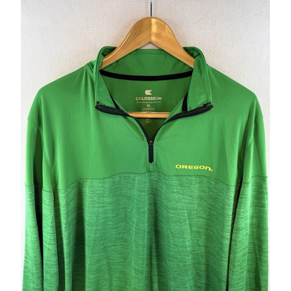 Oregon‎ Ducks Colosseum Men's Pullover Quarter Zip XL Green NCAA Football
